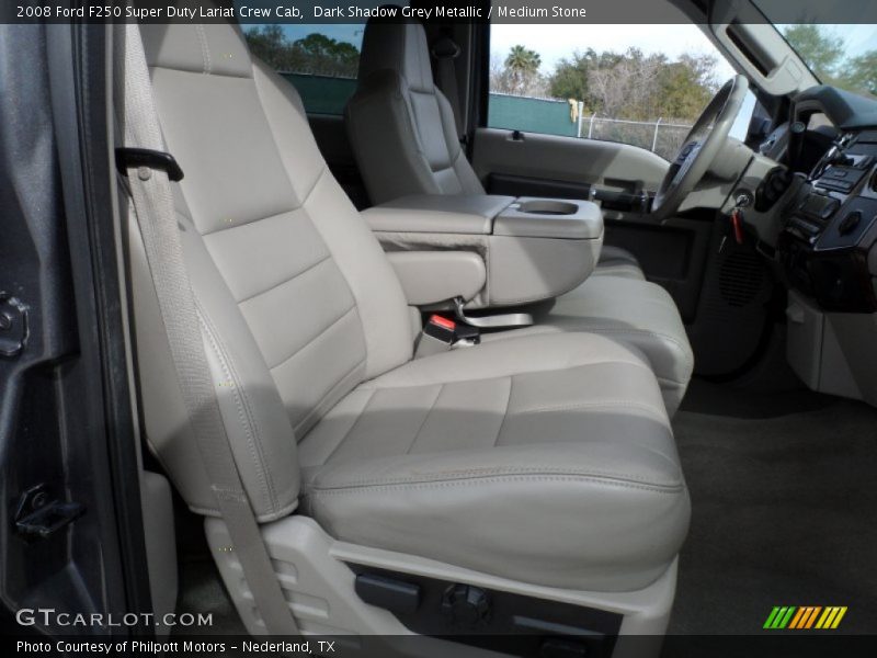 Dark Shadow Grey Metallic / Medium Stone 2008 Ford F250 Super Duty Lariat Crew Cab