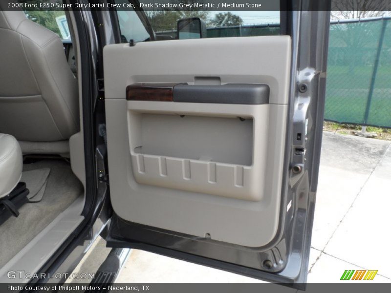 Dark Shadow Grey Metallic / Medium Stone 2008 Ford F250 Super Duty Lariat Crew Cab