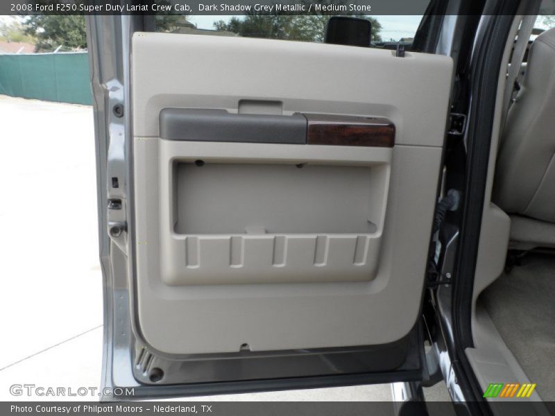 Dark Shadow Grey Metallic / Medium Stone 2008 Ford F250 Super Duty Lariat Crew Cab