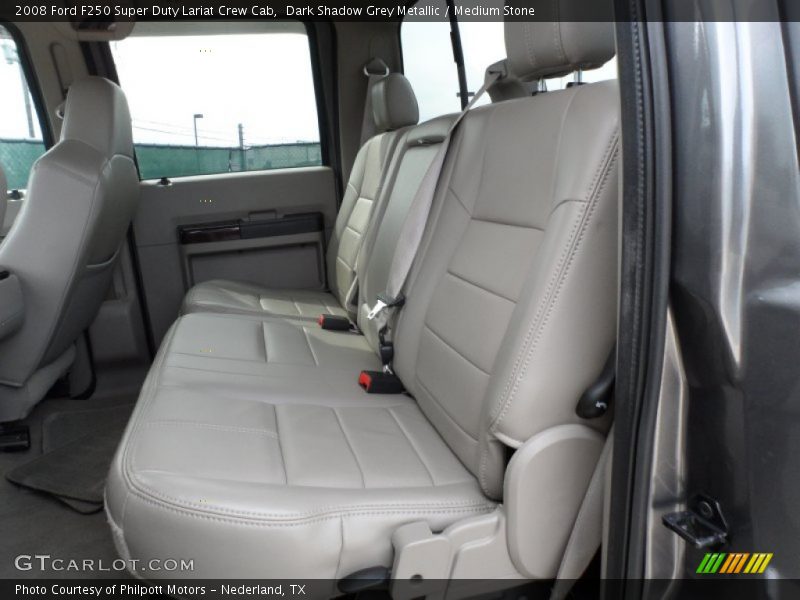 Dark Shadow Grey Metallic / Medium Stone 2008 Ford F250 Super Duty Lariat Crew Cab