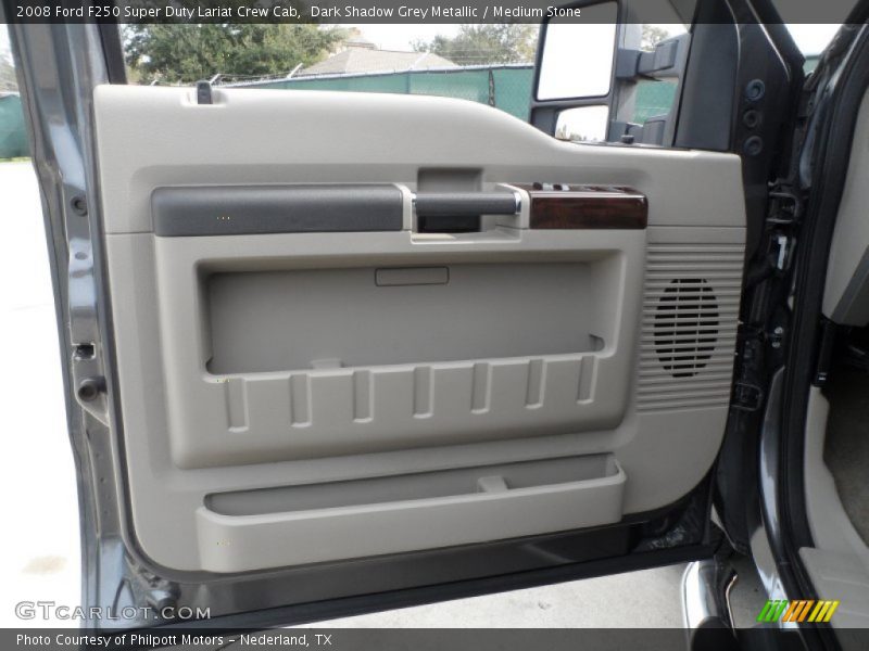Dark Shadow Grey Metallic / Medium Stone 2008 Ford F250 Super Duty Lariat Crew Cab