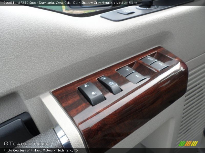 Dark Shadow Grey Metallic / Medium Stone 2008 Ford F250 Super Duty Lariat Crew Cab