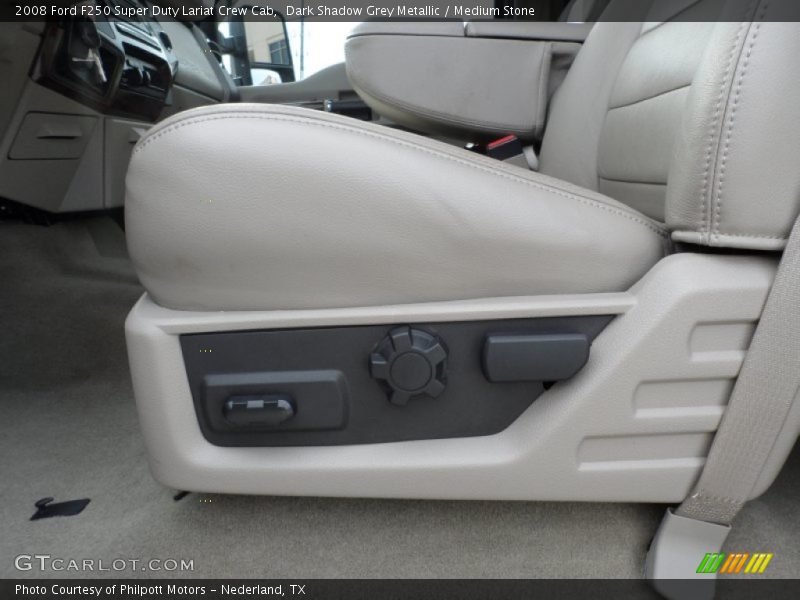 Dark Shadow Grey Metallic / Medium Stone 2008 Ford F250 Super Duty Lariat Crew Cab