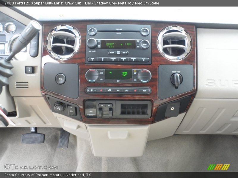 Dark Shadow Grey Metallic / Medium Stone 2008 Ford F250 Super Duty Lariat Crew Cab