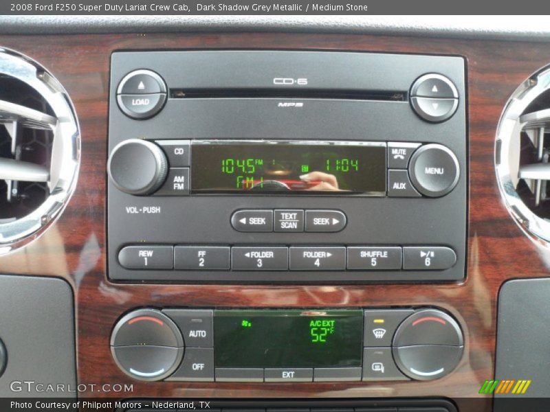 Dark Shadow Grey Metallic / Medium Stone 2008 Ford F250 Super Duty Lariat Crew Cab