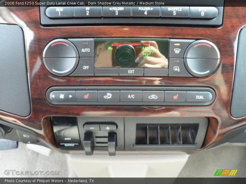 Dark Shadow Grey Metallic / Medium Stone 2008 Ford F250 Super Duty Lariat Crew Cab