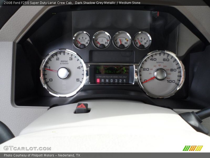Dark Shadow Grey Metallic / Medium Stone 2008 Ford F250 Super Duty Lariat Crew Cab