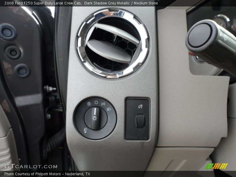 Dark Shadow Grey Metallic / Medium Stone 2008 Ford F250 Super Duty Lariat Crew Cab