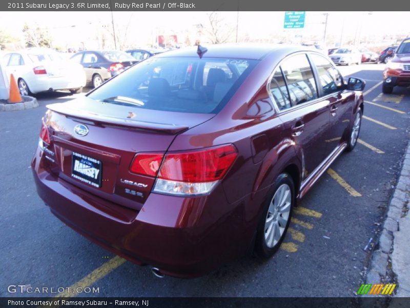 Ruby Red Pearl / Off-Black 2011 Subaru Legacy 3.6R Limited