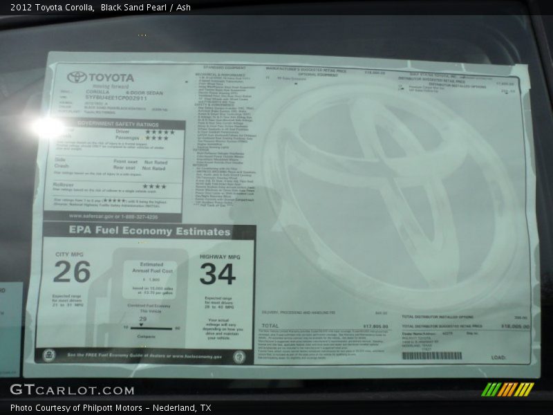 Black Sand Pearl / Ash 2012 Toyota Corolla