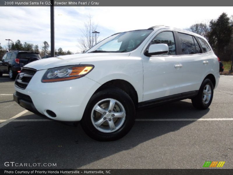 Powder White Pearl / Gray 2008 Hyundai Santa Fe GLS
