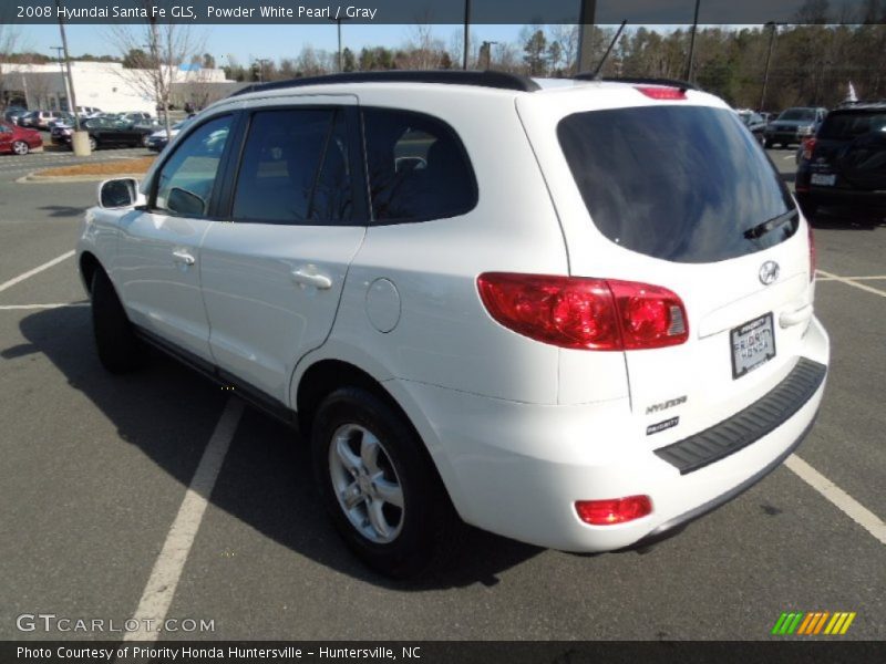 Powder White Pearl / Gray 2008 Hyundai Santa Fe GLS