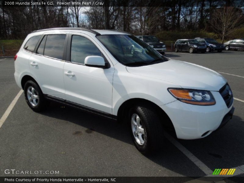 Powder White Pearl / Gray 2008 Hyundai Santa Fe GLS