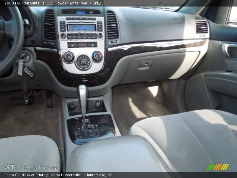 Powder White Pearl / Gray 2008 Hyundai Santa Fe GLS