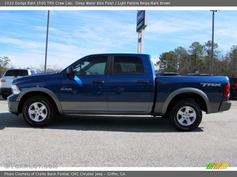 Deep Water Blue Pearl / Light Pebble Beige/Bark Brown 2010 Dodge Ram 1500 TRX Crew Cab