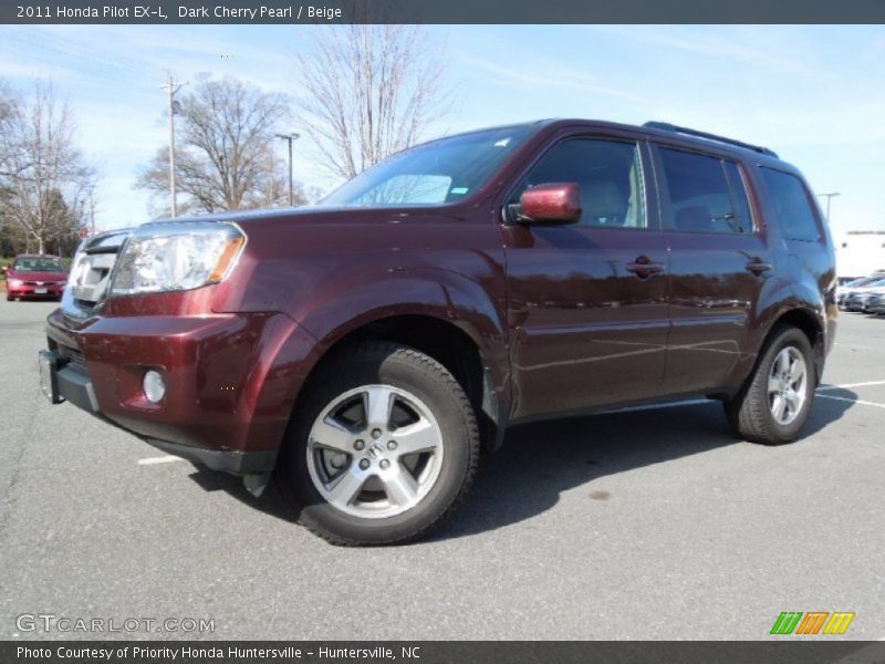 Dark Cherry Pearl / Beige 2011 Honda Pilot EX-L