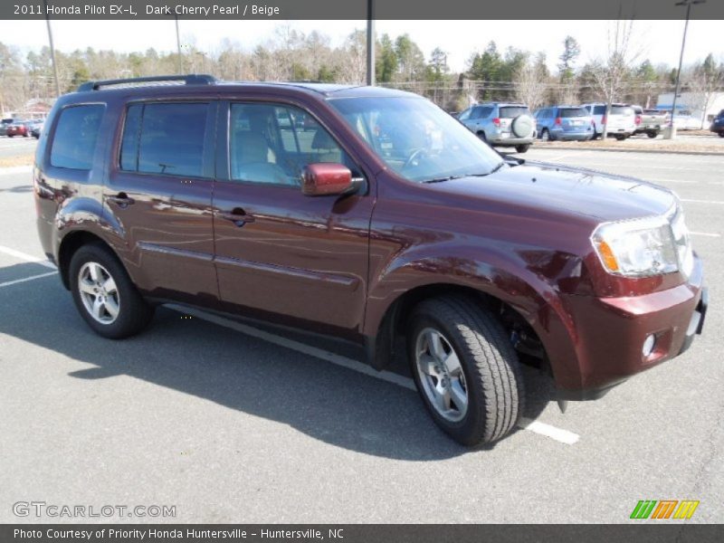 Dark Cherry Pearl / Beige 2011 Honda Pilot EX-L