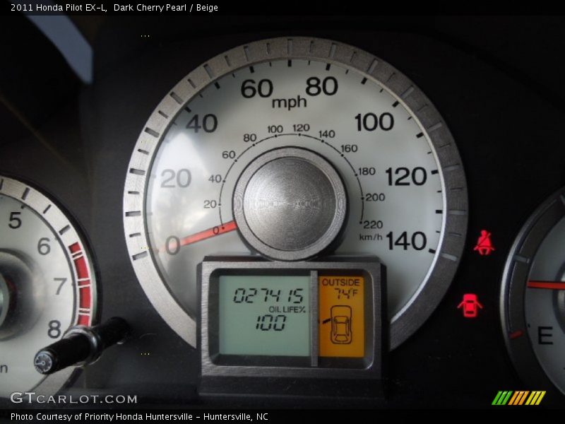 Dark Cherry Pearl / Beige 2011 Honda Pilot EX-L