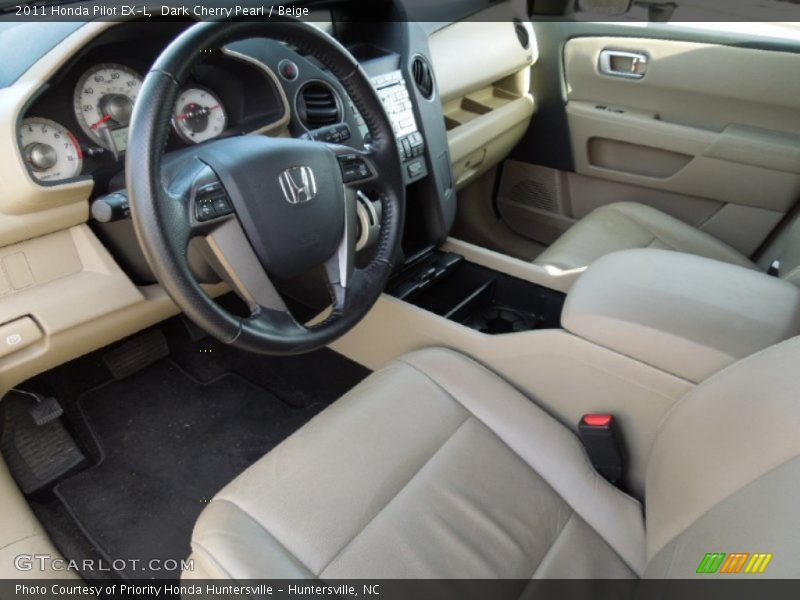 Dark Cherry Pearl / Beige 2011 Honda Pilot EX-L