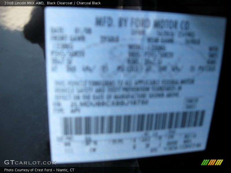 Black Clearcoat / Charcoal Black 2008 Lincoln MKX AWD