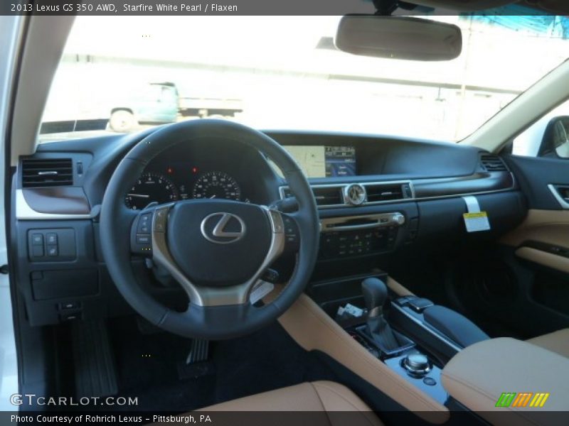 Starfire White Pearl / Flaxen 2013 Lexus GS 350 AWD