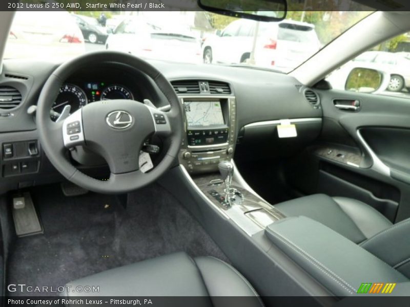 Starfire White Pearl / Black 2012 Lexus IS 250 AWD