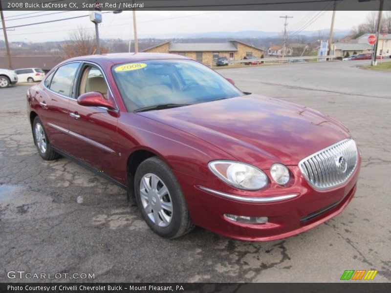 Scarlett Red / Neutral 2008 Buick LaCrosse CX