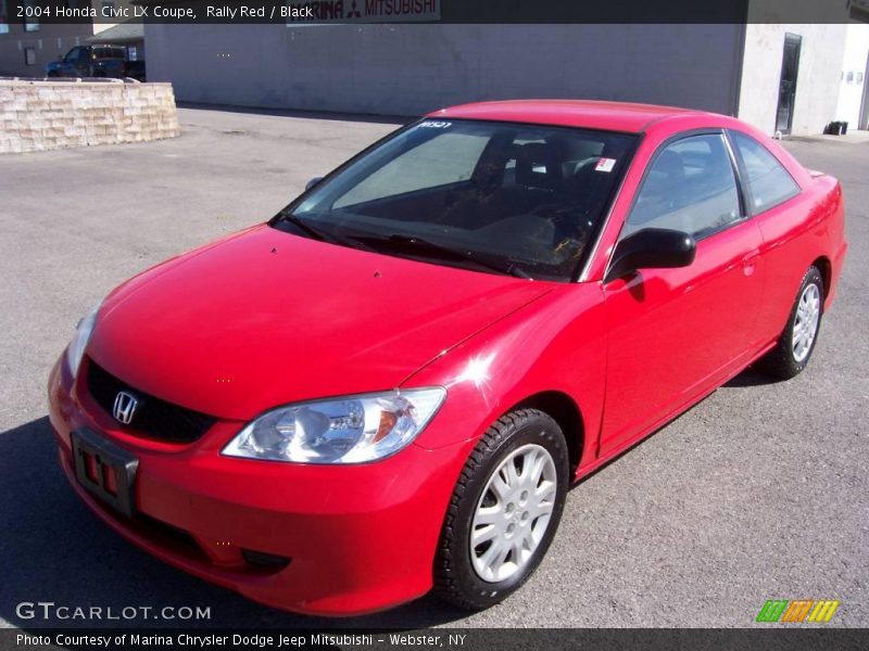 Rally Red / Black 2004 Honda Civic LX Coupe