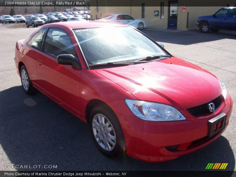 Rally Red / Black 2004 Honda Civic LX Coupe