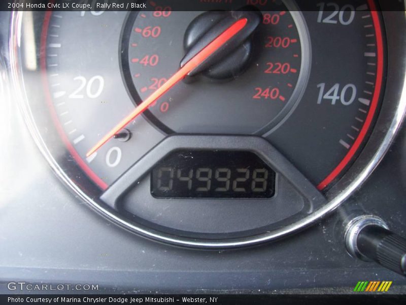 Rally Red / Black 2004 Honda Civic LX Coupe