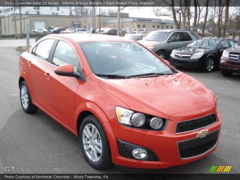 Inferno Orange Metallic / Dark Pewter/Dark Titanium 2012 Chevrolet Sonic LT Sedan