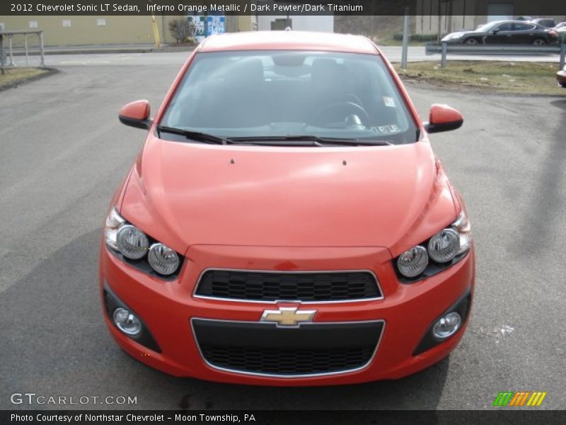 Inferno Orange Metallic / Dark Pewter/Dark Titanium 2012 Chevrolet Sonic LT Sedan