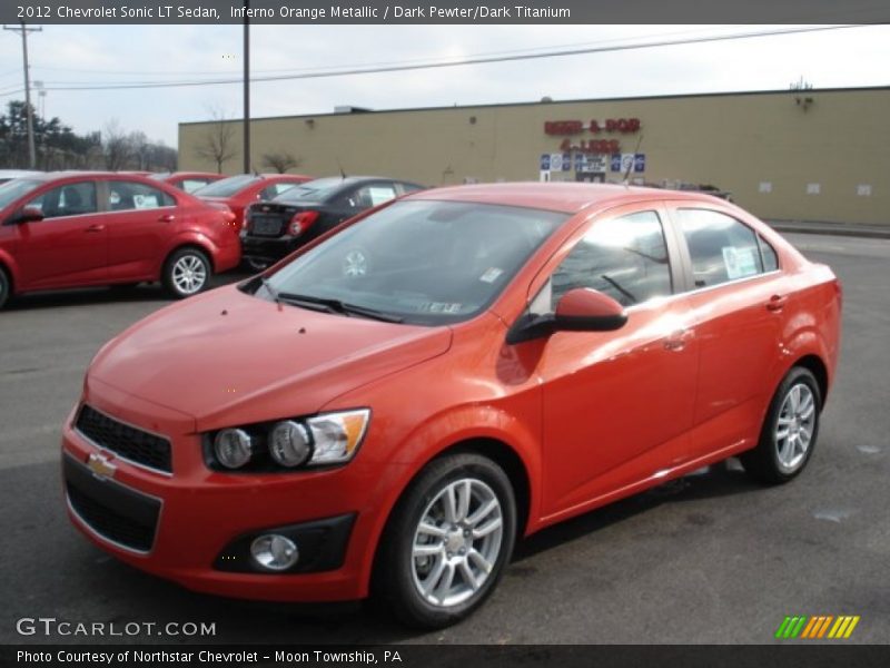 Inferno Orange Metallic / Dark Pewter/Dark Titanium 2012 Chevrolet Sonic LT Sedan