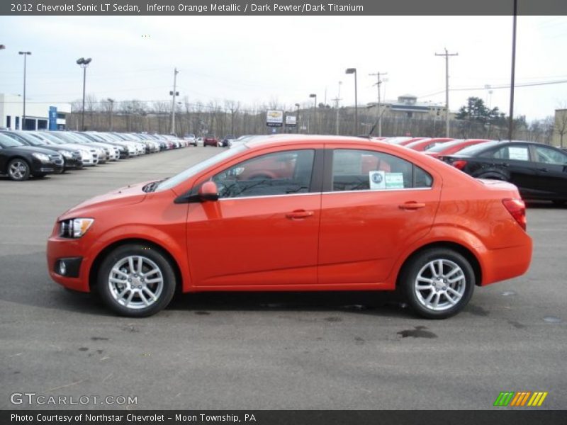 Inferno Orange Metallic / Dark Pewter/Dark Titanium 2012 Chevrolet Sonic LT Sedan