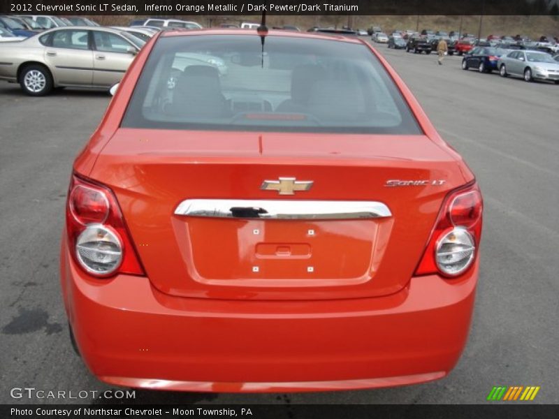 Inferno Orange Metallic / Dark Pewter/Dark Titanium 2012 Chevrolet Sonic LT Sedan