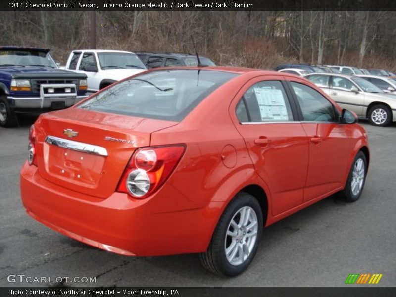 Inferno Orange Metallic / Dark Pewter/Dark Titanium 2012 Chevrolet Sonic LT Sedan