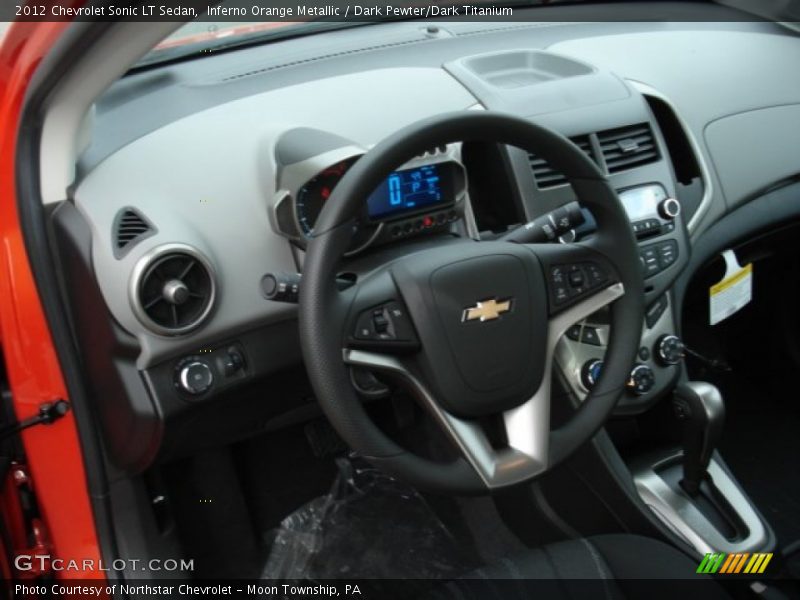 Inferno Orange Metallic / Dark Pewter/Dark Titanium 2012 Chevrolet Sonic LT Sedan