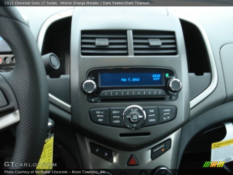 Inferno Orange Metallic / Dark Pewter/Dark Titanium 2012 Chevrolet Sonic LT Sedan