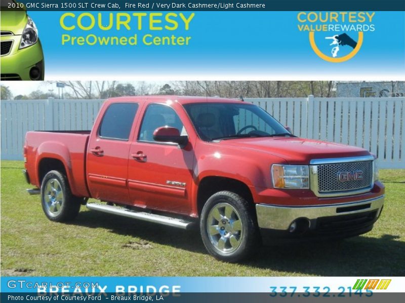 Fire Red / Very Dark Cashmere/Light Cashmere 2010 GMC Sierra 1500 SLT Crew Cab