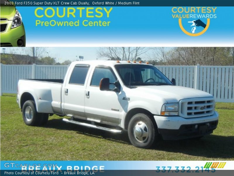 Oxford White / Medium Flint 2003 Ford F350 Super Duty XLT Crew Cab Dually
