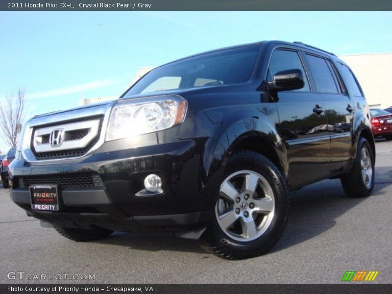 Crystal Black Pearl / Gray 2011 Honda Pilot EX-L