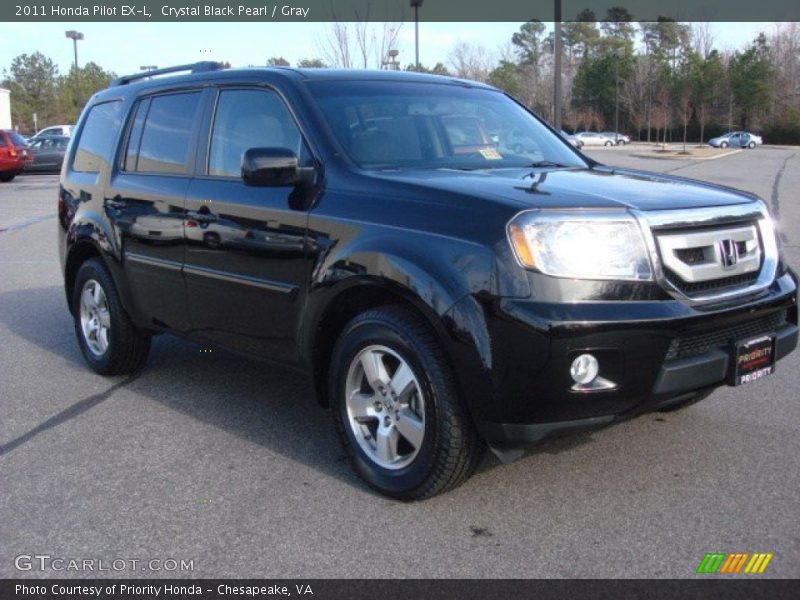 Crystal Black Pearl / Gray 2011 Honda Pilot EX-L