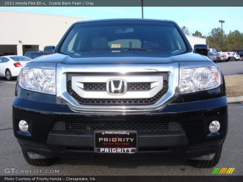 Crystal Black Pearl / Gray 2011 Honda Pilot EX-L