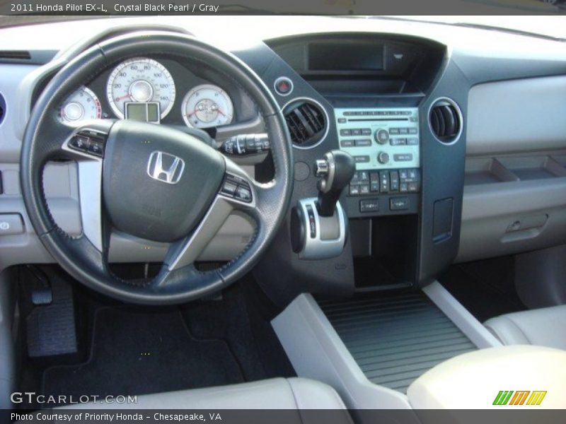 Crystal Black Pearl / Gray 2011 Honda Pilot EX-L