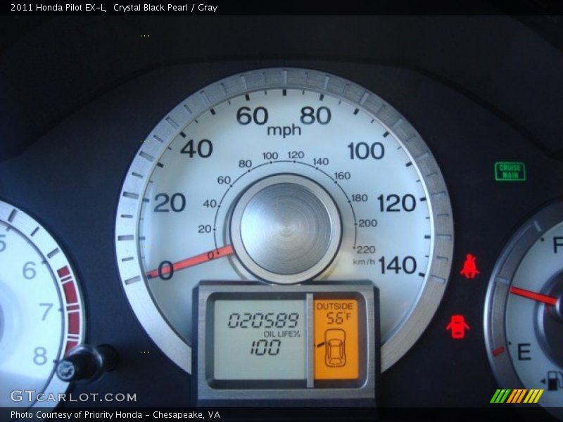 Crystal Black Pearl / Gray 2011 Honda Pilot EX-L