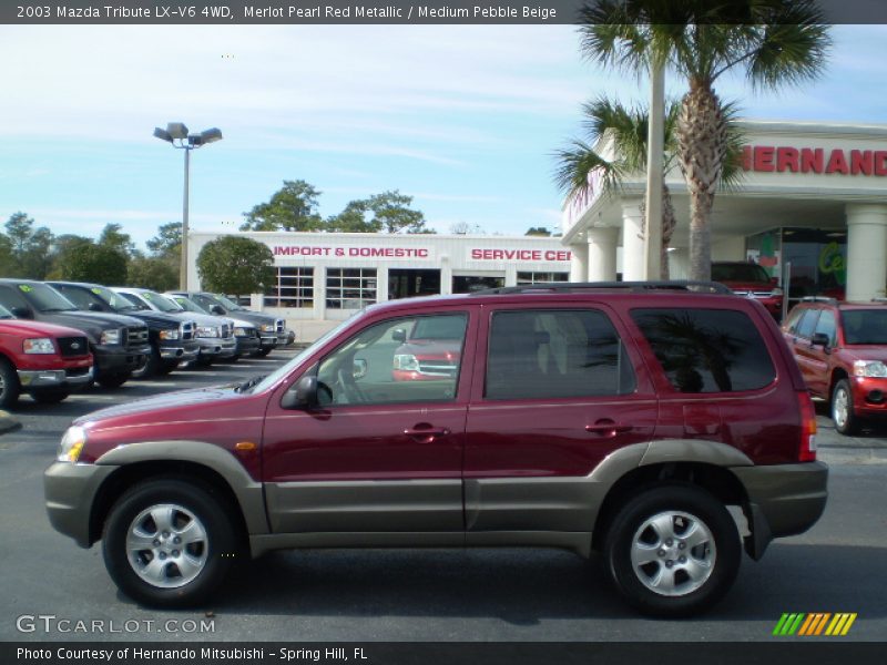 Merlot Pearl Red Metallic / Medium Pebble Beige 2003 Mazda Tribute LX-V6 4WD