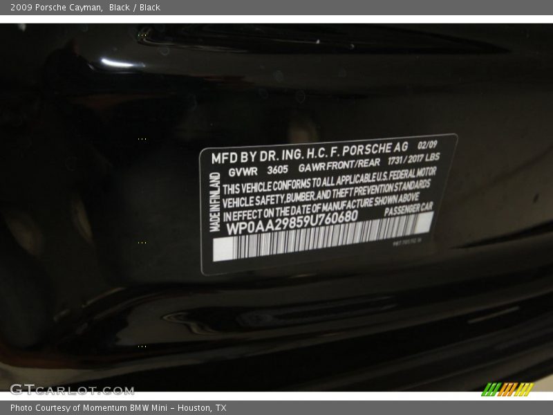 Black / Black 2009 Porsche Cayman