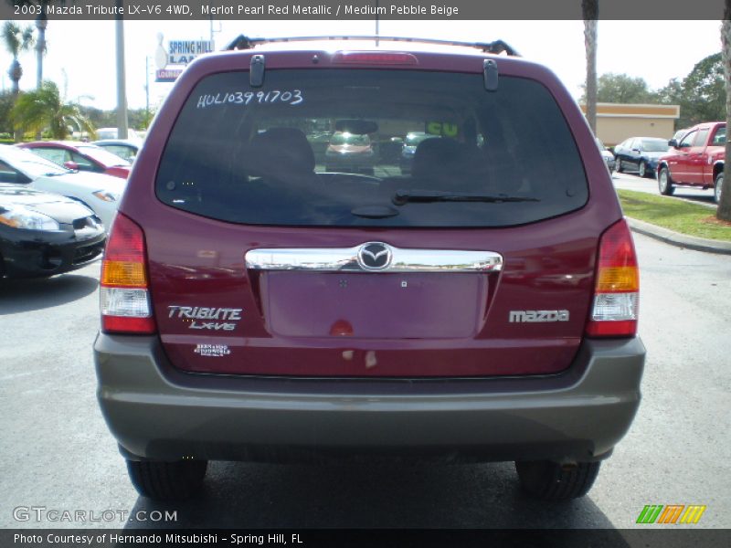 Merlot Pearl Red Metallic / Medium Pebble Beige 2003 Mazda Tribute LX-V6 4WD