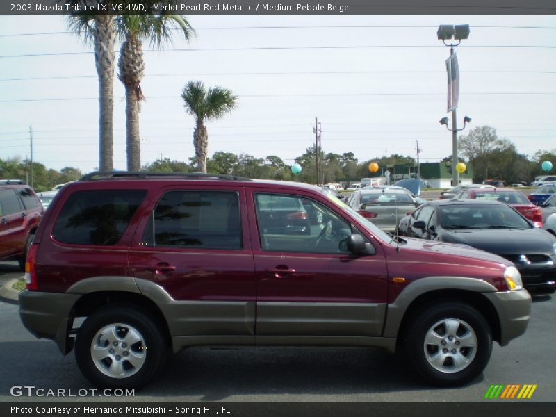 Merlot Pearl Red Metallic / Medium Pebble Beige 2003 Mazda Tribute LX-V6 4WD