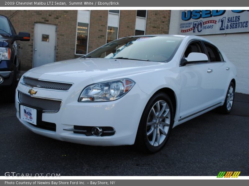Summit White / Ebony/Brick 2009 Chevrolet Malibu LTZ Sedan